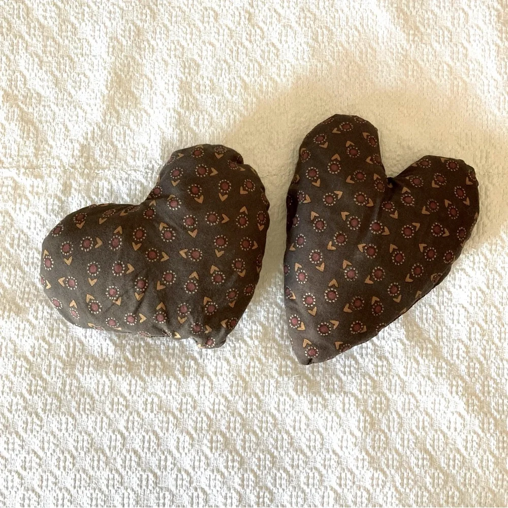 Set of 2 Handmade Heart Shaped Accent Pillows